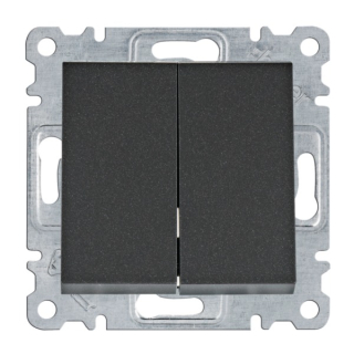 HAGER WL0053 Lumina Přepínač střídavý dvojitý, řazení 6+6 (5b), černá mat
