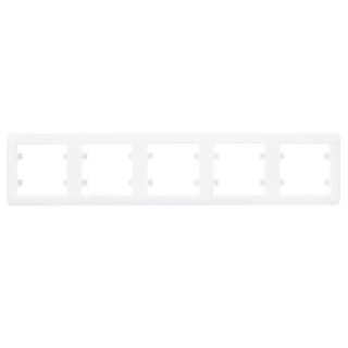 HAGER WL5250 Lumina soul Rámeček 5-násobný vodorovný, bílá lesk