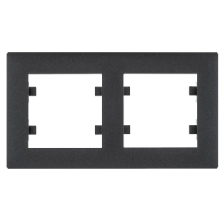 HAGER WL5723 Lumina intense Rámeček 2-násobný vodorovný, černá mat