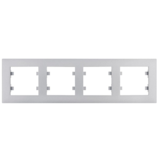 HAGER WL5742 Lumina intense Rámeček 4-násobný vodorovný, stříbná mat