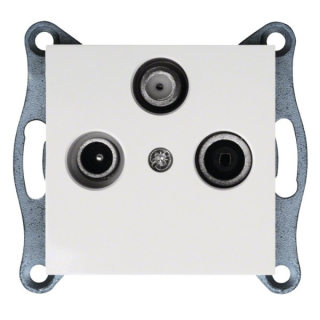 HAGER WL3120 Lumina Zásuvka TV+R+SAT průběžná, bílá lesk