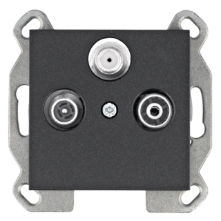 HAGER WL3123 Lumina Zásuvka TV+R+SAT průběžná, černá mat