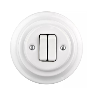 Keramický kolébkový vypínač, č.5 (6+6), bílý MYRALUX KV-05W