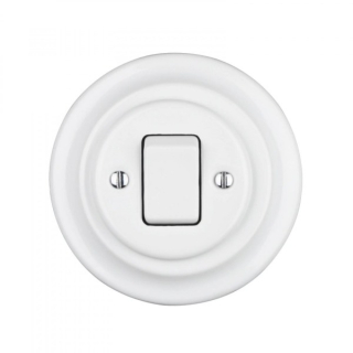 Keramický kolébkový vypínač křížový, č.7, bílý MYRALUX KV-07W