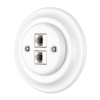 Keramická zásuvka datová RJ45 CAT5e, bílá MYRALUX RJ-CAT5W
