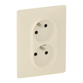 Valena Life dvojzásuvka 2x2p+t s clonkami béžová Legrand 753286