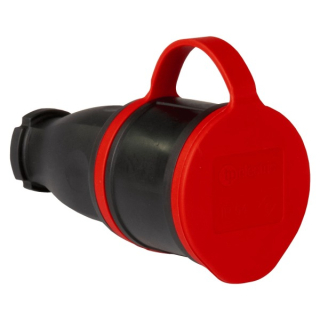 TP Electric 3101-325-0300 Pryžová spojovací zásuvka 1x16A / IP54