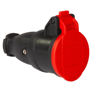 TP Electric 3101-395-0300 Pryžová spojovací zásuvka s pružinovým víčkem 1x16A / IP54