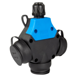 TP Electric 3101-316-0300 Roztrojka pryžová, jednofázová, francouzské zásuvky 250 V 1x16A / IP54