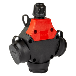 TP Electric 3101-317-0300 Roztrojka pryžová, třífázová, francouzské zásuvky 250 V 1x16A / IP44