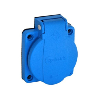 TP Electric 3101-326-0900 Vestavná zásuvka, 230 V, modrá 1x16A / IP54 šroubové svorky