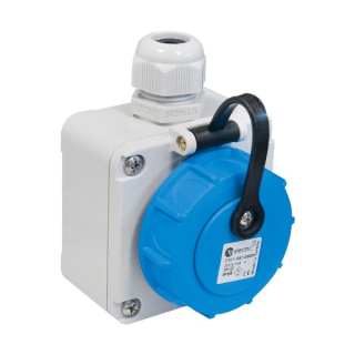 TP Electric 3101-382-0900  Nástěnná zásuvka, s bezpečnostní clonkou 1x16A / IP68