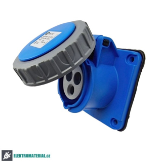 TP Electric 3021-322-0975 Vestavná zásuvka, rovná, kompaktní příruba 75x75, Quick Connect 3x16A / IP67