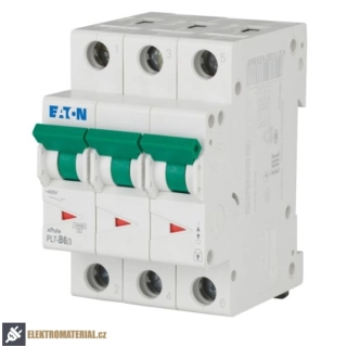 Třífázový jistič Eaton 263386 PL7-B6/3 na DIN lištu