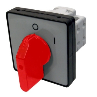SEZ S16 JDG 1103 A6R Vestavný vačkový spínač s čelní deskou, s těsněním 16A, 0-1, 3P, červená páčka