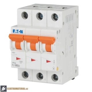Třífázový jistič Eaton 263401 PL7-B63/3 na DIN lištu