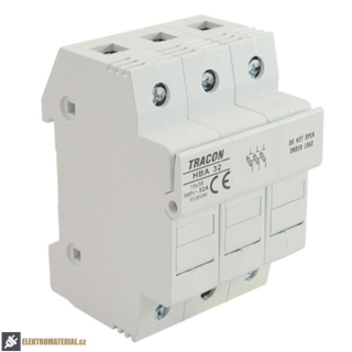 Tracon HBA-3P-32 Pojistkový odpínač k válcové pojistce 32A, 10x38mm; Un=230V/400V