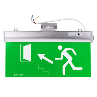 Tracon EXIT-04-J-NM Nouzové LED svítidlo, se samolepícími piktogramy 230V, 50Hz, 36×LED, 3h, 3,7V / 1200mAh, Li-ion, IP30