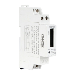 Tracon TVOF11 1-fázový digitální elektroměr, přímé měření, 1 modul 230VAC / 5(40)A