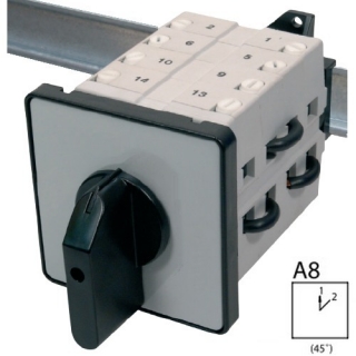 SEZ S160 JLD 2253 A8 Vestavný vačkový spínač s čelní deskou, s upevněním na lištu, bez polohy 0, 160A, 1-2