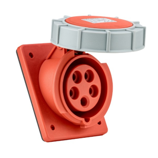 Tracon TICS-315IP67 Vestavná průmyslová zásuvka, šikmá 16A, 400V, 3P+N+E, 6h, IP67