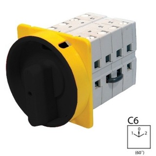 SEZ S160 JU 2203 C6 Vestavný vačkový spínač, uzamykatelný na visací zámky, přepínač sítí 160A, 1-0-2