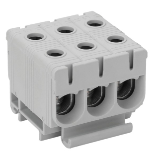Tracon FLEAL-50/1X3 Rozvodná svorka odbočná, na DIN lištu, šedá 2.5-50mm2, max. 1000VAC, 1500VDC, 3×max.160A