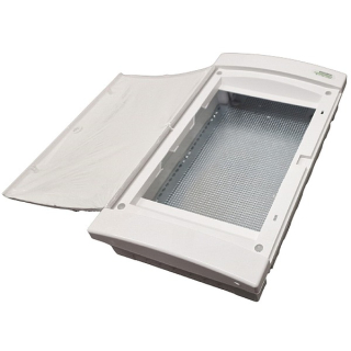 Noark 113425 PNF-MM 2x18W Plastové multimediální IT rozvodnice bílá dvířka, pod omítku