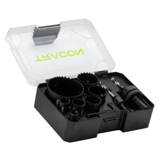 Tracon HSSET Sada korunkových vrtáků (dřevo, sádrokarton) 19, 25, 30, 35, 40, 68 mm