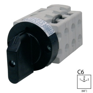 SEZ S32 J 2203 C6 Vestavný vačkový spínač bez čelní desky, přepínač sítí 32A, 1-0-2