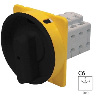 SEZ S32 JU 2203 C6 Vestavný vačkový spínač, uzamykatelný na visací zámky, přepínač sítí 32A, 1-0-2