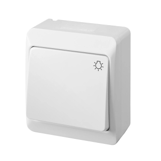 Famatel 5336-02 GALATEA IP44 Tlačítko symbol "světlo" č.1/0 (bílá)