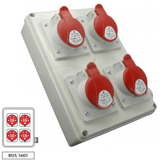 Zásuvková rozvodnice ROS 1601 4x1653, IP44