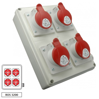 Zásuvková rozvodnice ROS 3200 4x3243, IP44