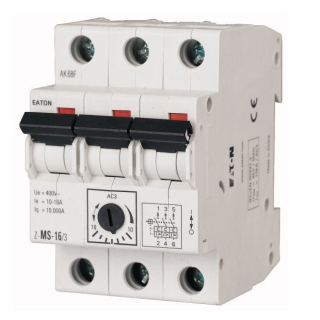 Spínač motorů třípólový EATON 248407 Z-MS-1,6/3 na DIN lištu
