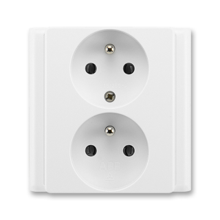 Zásuvka Classic dvojnásobná bílá 2x(2P+PE) ABB 5512-2249 B1