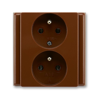 Zásuvka Classic dvojnásobná hnědá 2x(2P+PE) ABB 5512-2249 H3