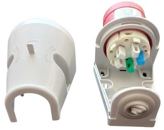 Průmyslová nástěnná přívodka IPB 1653 400V, IP44, 16A, 5-pól bezšroubová rozbor