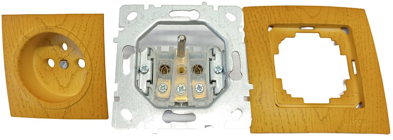 ZE1K-D1 - rozložení zásuvky dubové pro použití do vícenásobných rámečků