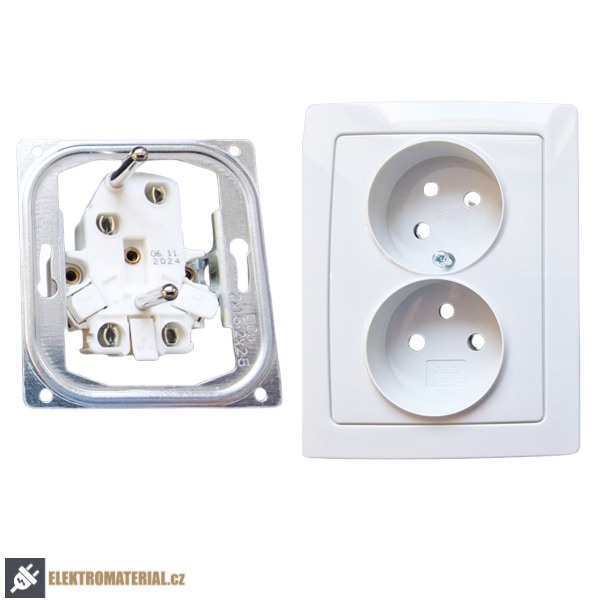 Rozbor bílé dvojzásuvky Swing ABB 5512G-C02349 B1