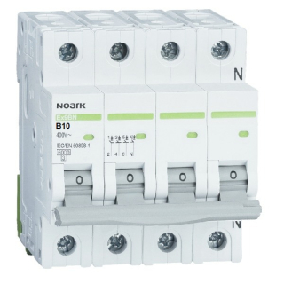 Noark 100066 Ex9BN 3PN B10 Instalační jistič 6 kA, charakteristika B, 10 A, 3+Npól