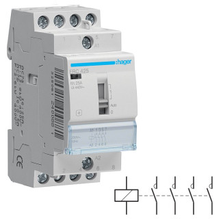 HAGER ERC425 Stykač 25A, 4S, 230V~50/60Hz
