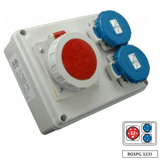 Minizásuvková kombinace SEZ ROSPG 3231 Praktik-IP67, 1x3253, 2x230V