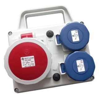 Minizásuvková kombinace Praktik-IP67, 1x3243, 2x230V s držákem