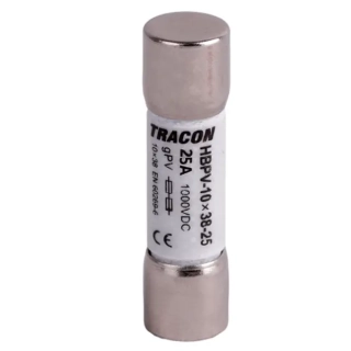 Válcová pojistka Tracon HBPV-10X38-25, gPV, 25A, 1000VDC, 5kA, 10x38